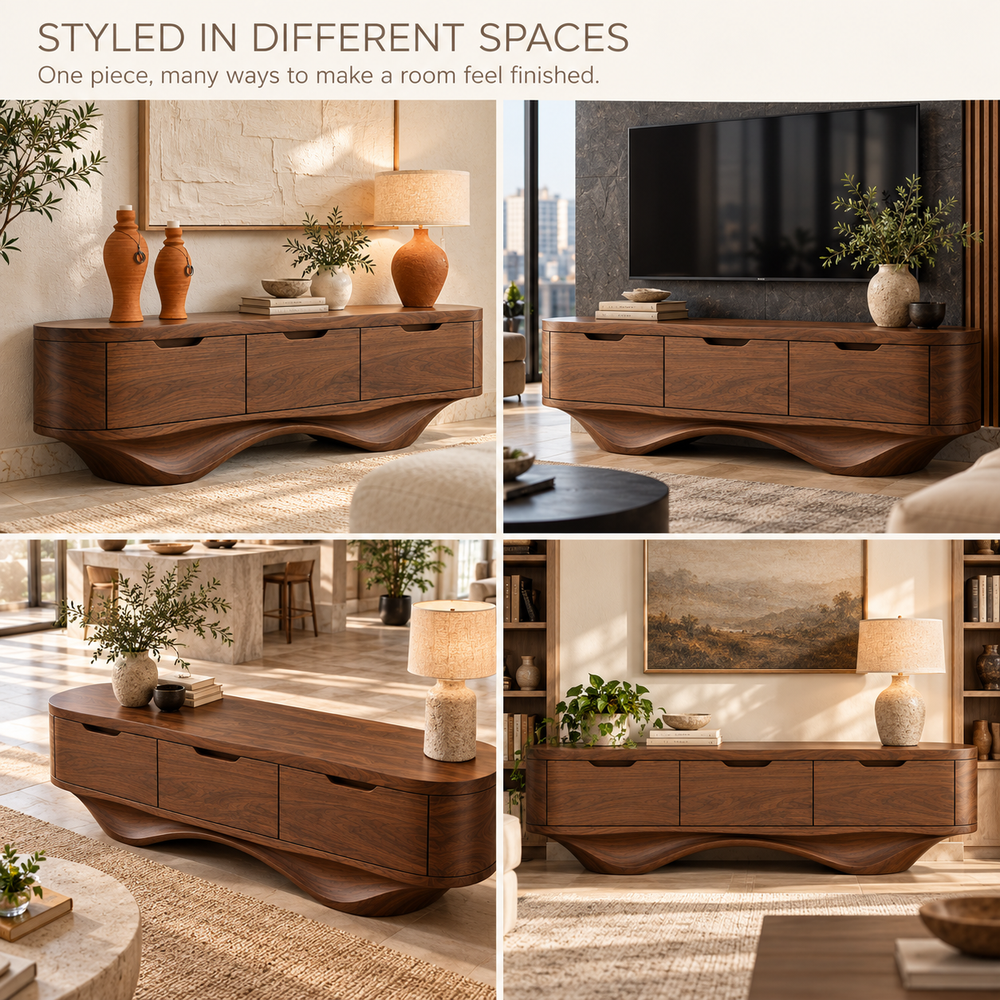 Silverton Sculptural Solid Wood TV Stand - Design 197 - product detail 9