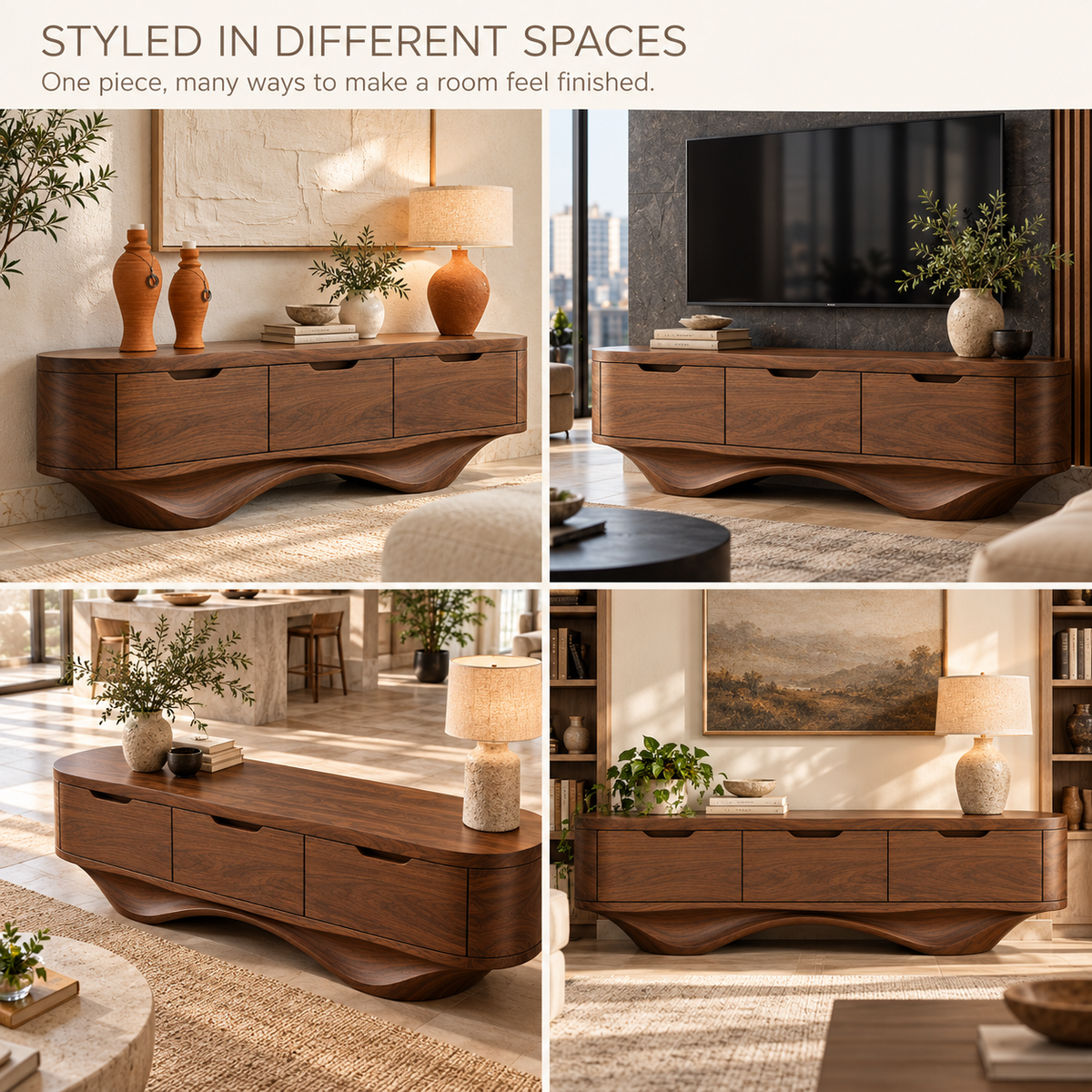 Silverton Sculptural Solid Wood TV Stand - Design 197 - product detail 9