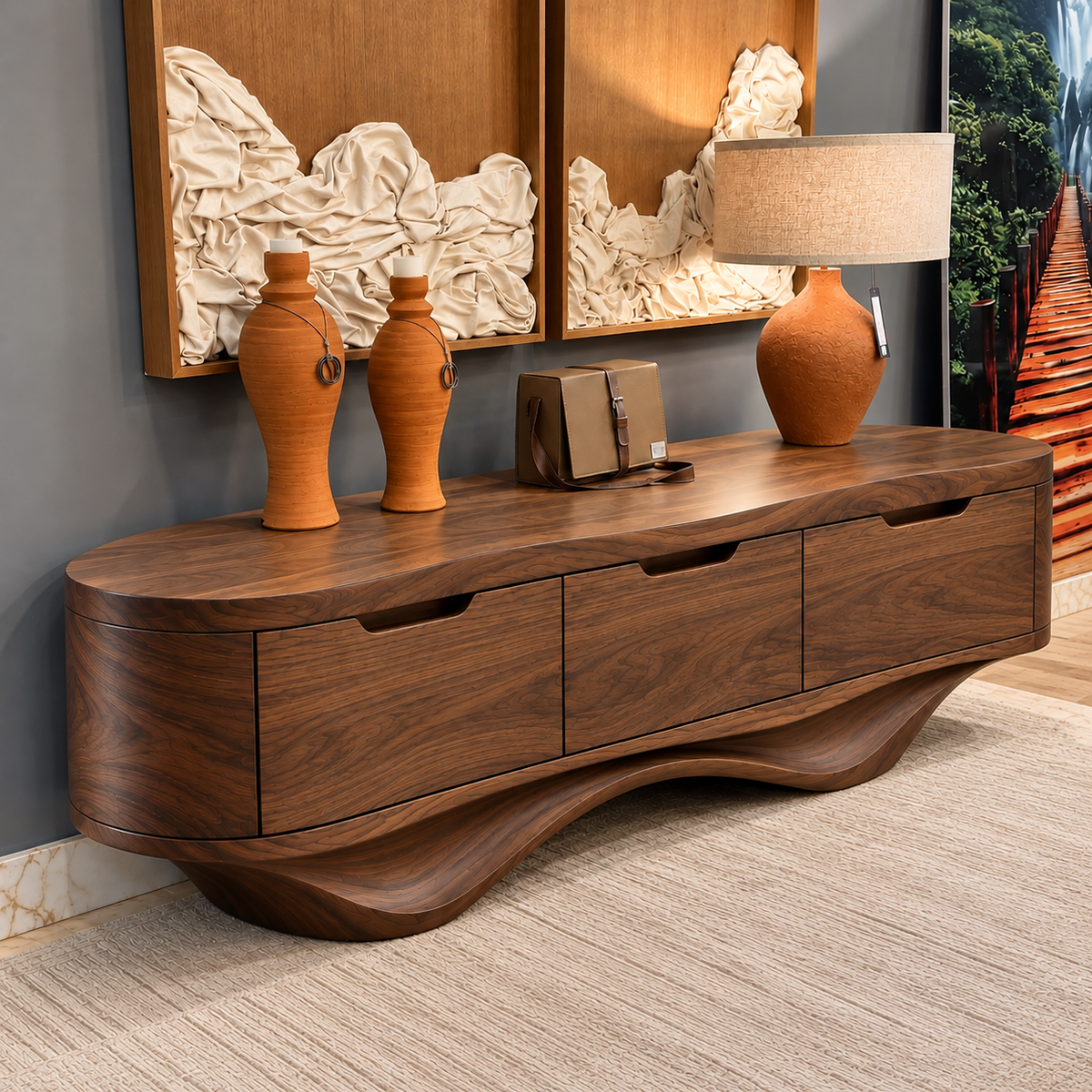 Silverton Sculptural Solid Wood TV Stand - Design 197 - original main view