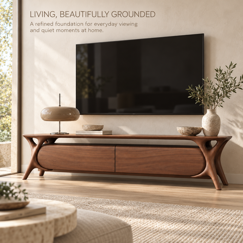 Thistlewood Sculptural Solid Wood TV Stand - Design 198 - product detail 1