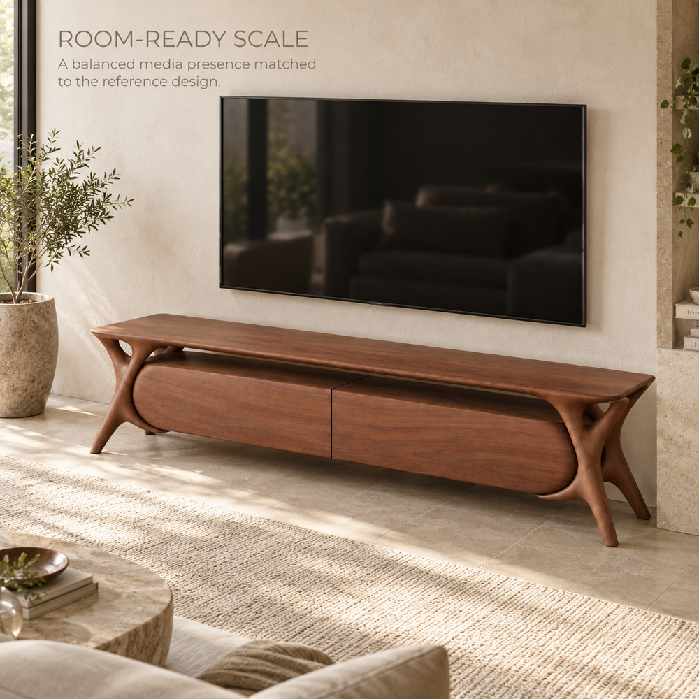 Thistlewood Sculptural Solid Wood TV Stand - Design 198 - product detail 3