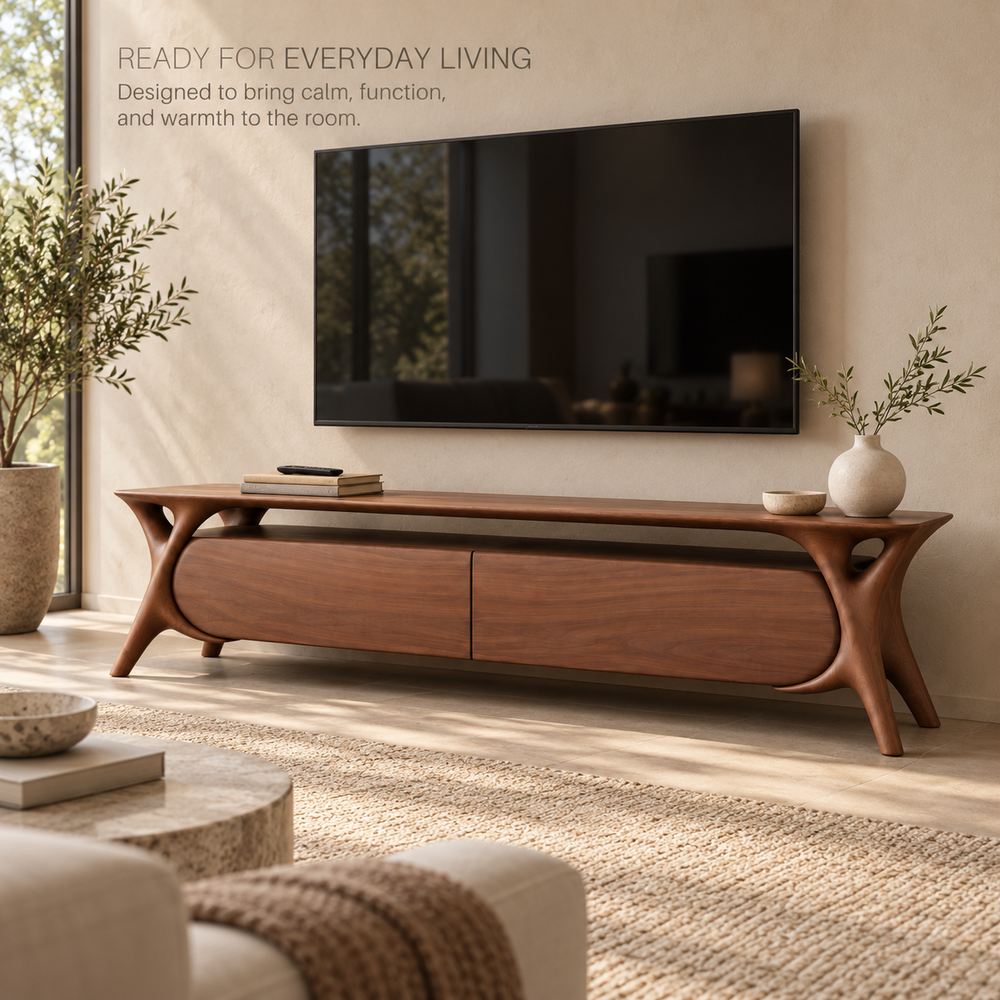 Thistlewood Sculptural Solid Wood TV Stand - Design 198 - product detail 6