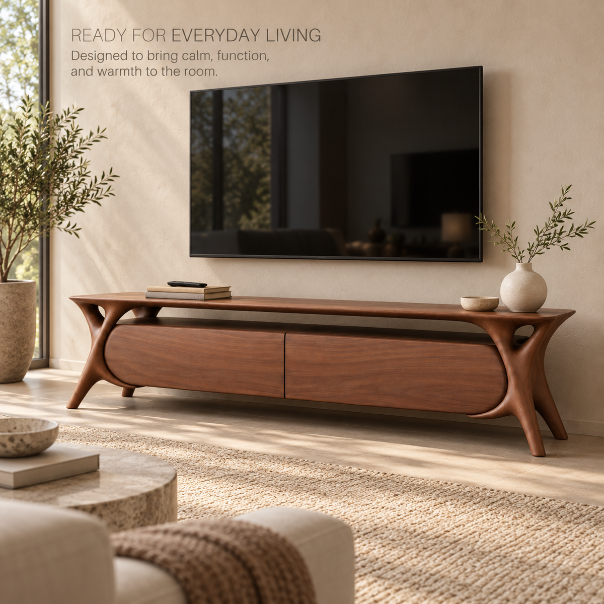 Thistlewood Sculptural Solid Wood TV Stand - Design 198 - product detail 6