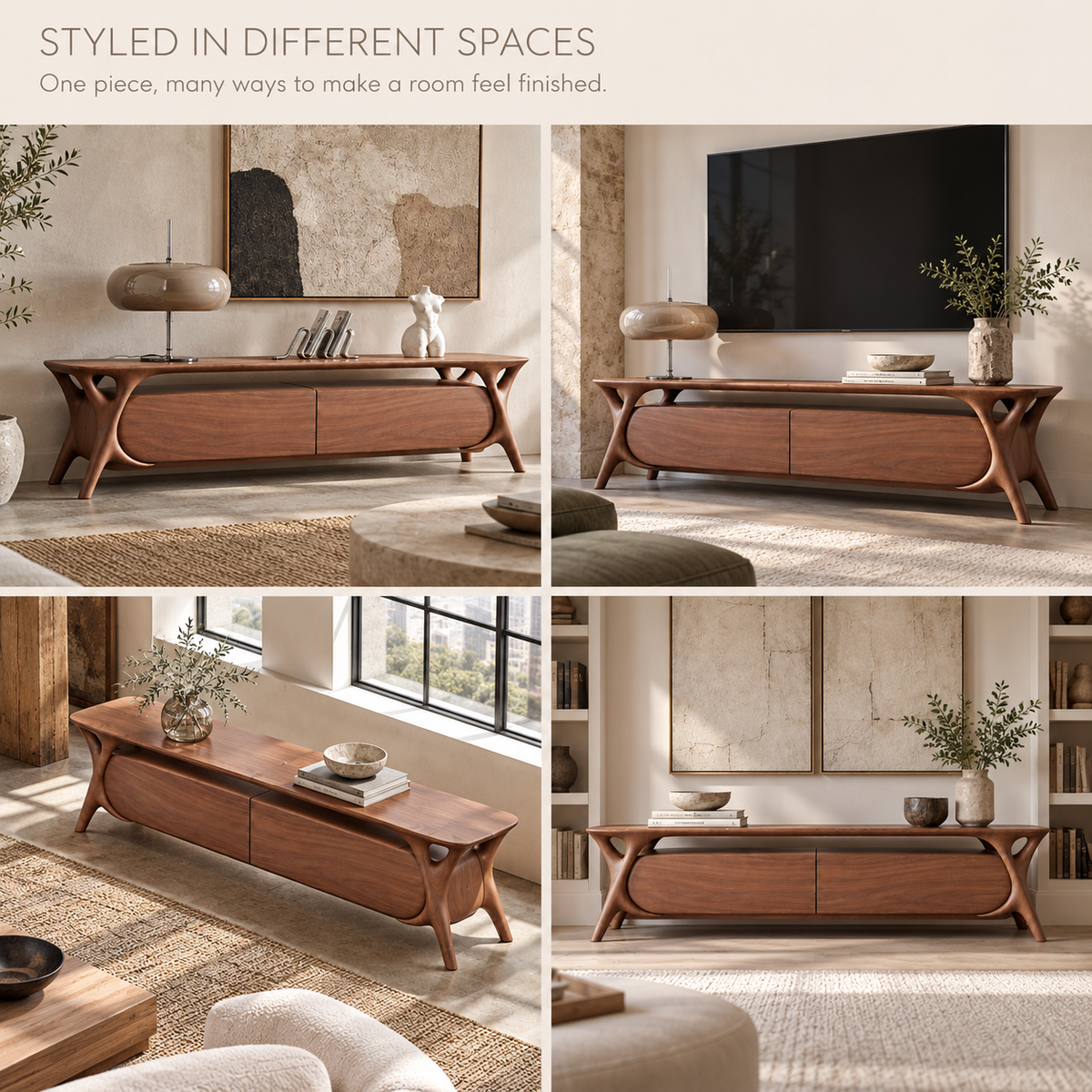 Thistlewood Sculptural Solid Wood TV Stand - Design 198 - product detail 9