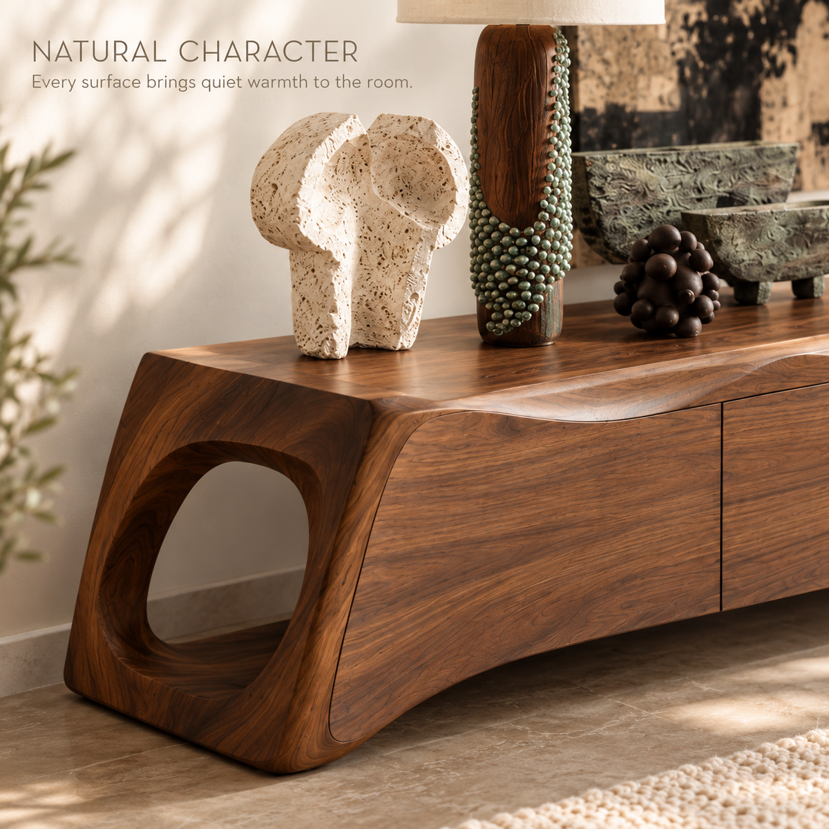 Umberley Sculptural Solid Wood TV Stand - Design 199 - product detail 4