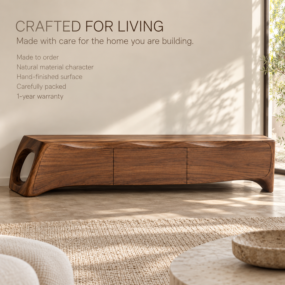 Umberley Sculptural Solid Wood TV Stand - Design 199 - product detail 8
