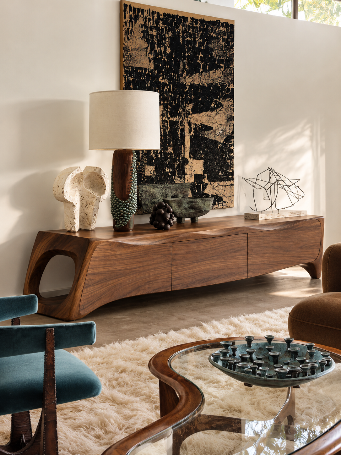 Umberley Sculptural Solid Wood TV Stand - Design 199 - original main view