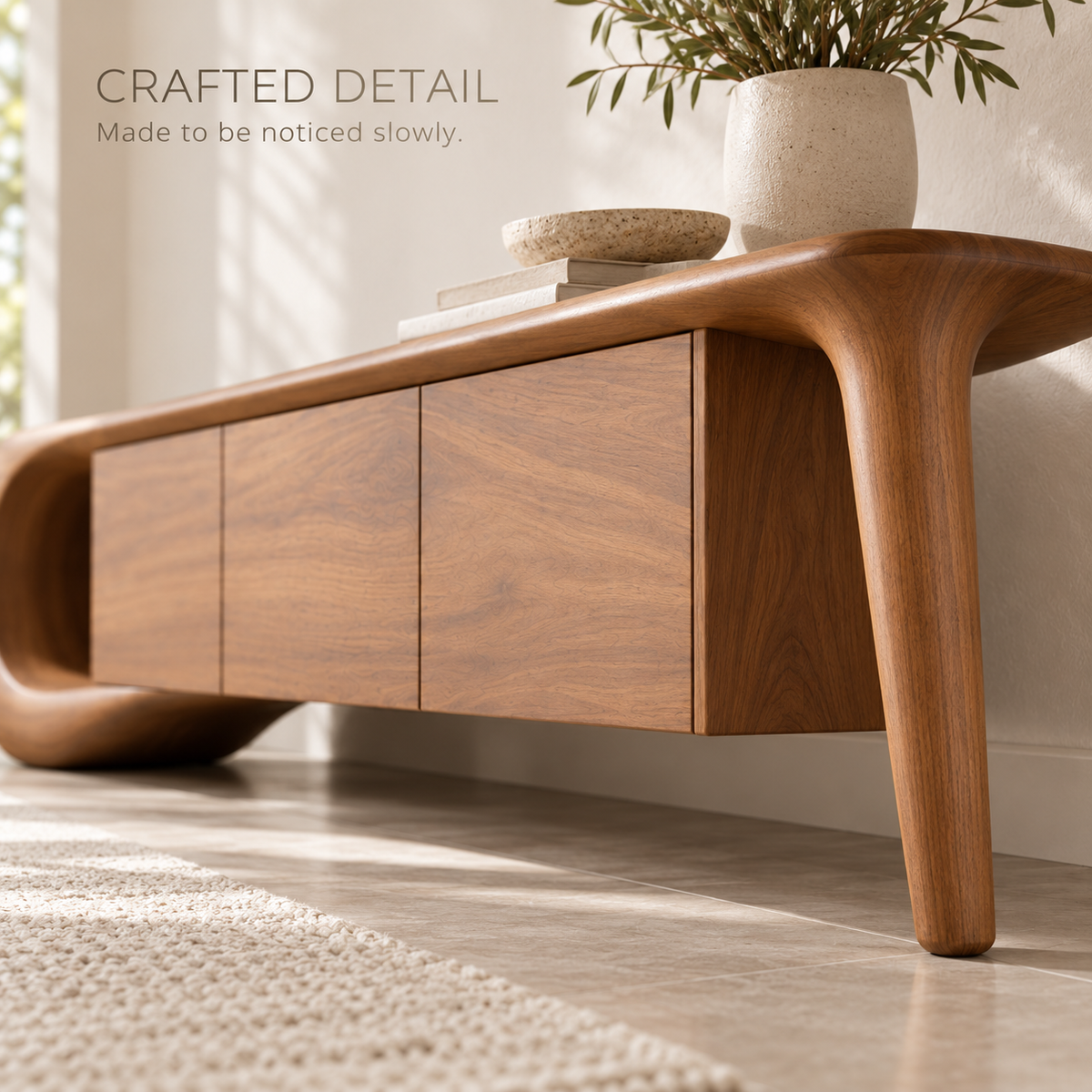 Willowmere Sculptural Solid Wood TV Stand - Design 200 - product detail 5