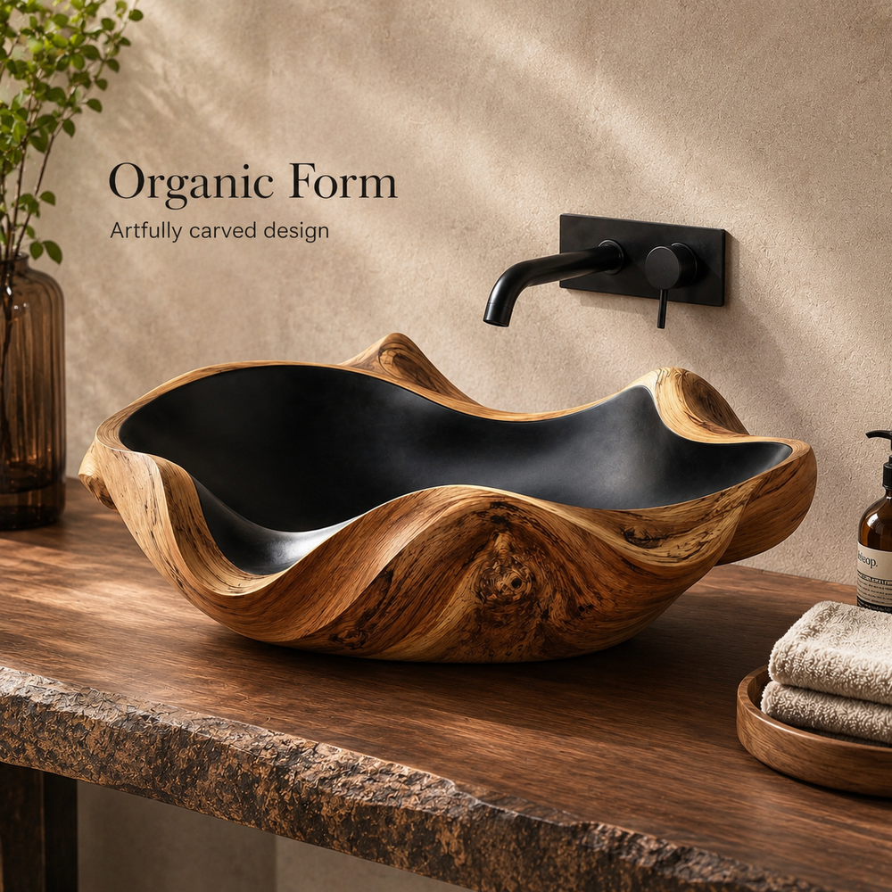 Nolan Warm Stone Vessel Sink - Design 007 - product image 03