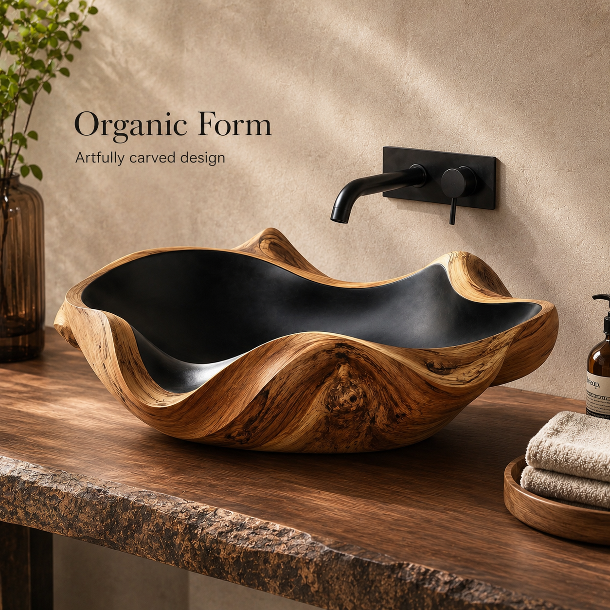 Nolan Warm Stone Vessel Sink - Design 007 - product image 03