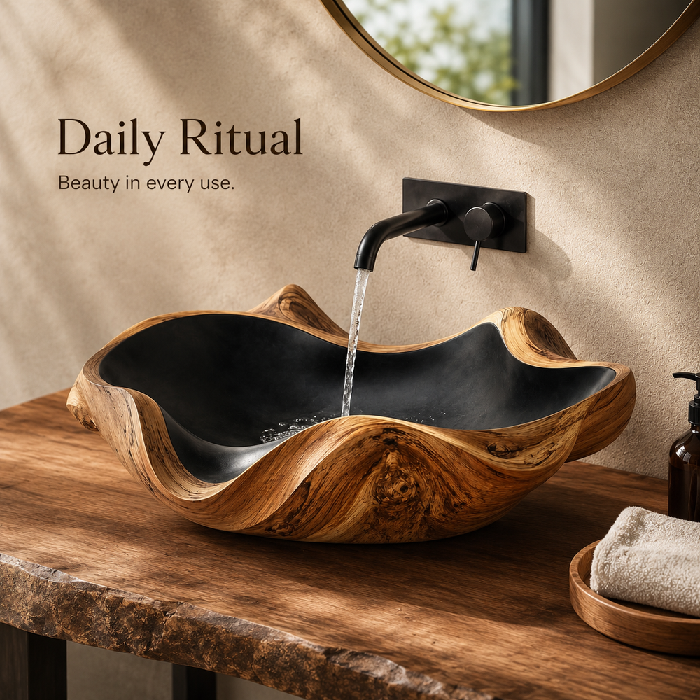Nolan Warm Stone Vessel Sink - Design 007 - product image 07