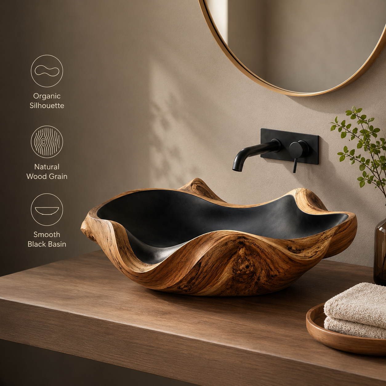 Nolan Warm Stone Vessel Sink - Design 007 - product image 09