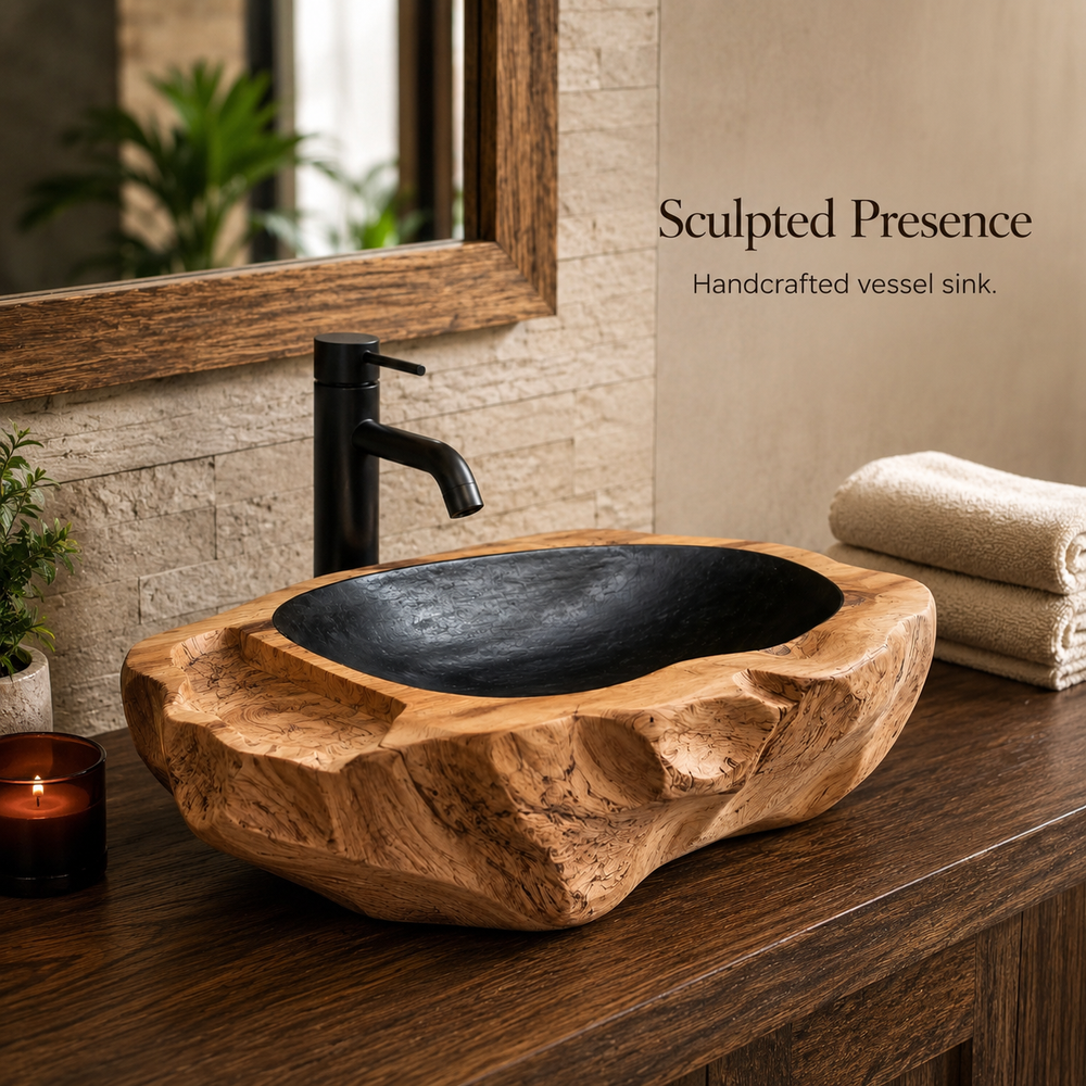 Mira Sculptural Bathroom Vessel Sink - Design 010 - product image 02