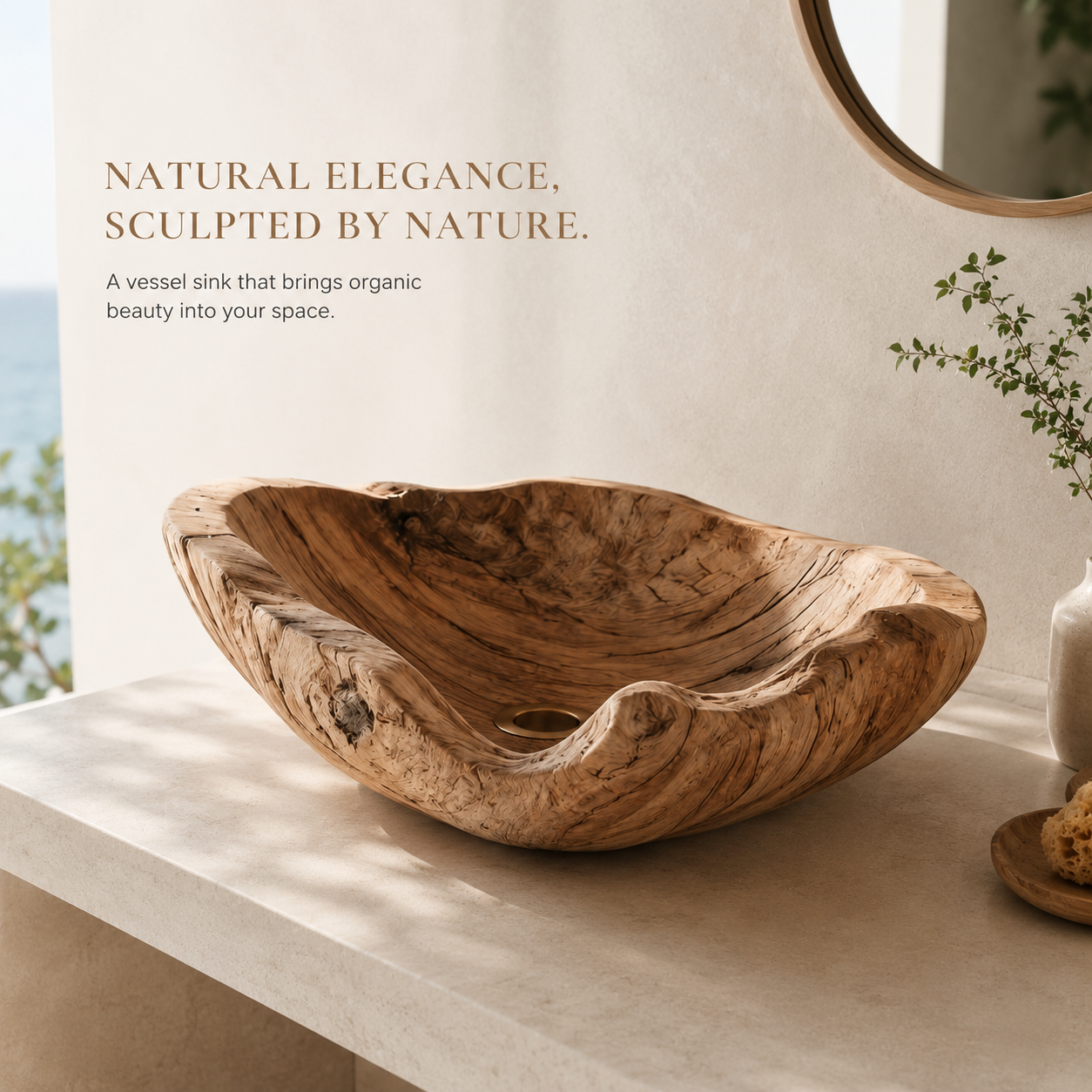 Nolan Warm Stone Vessel Sink - Design 015 - product image 02