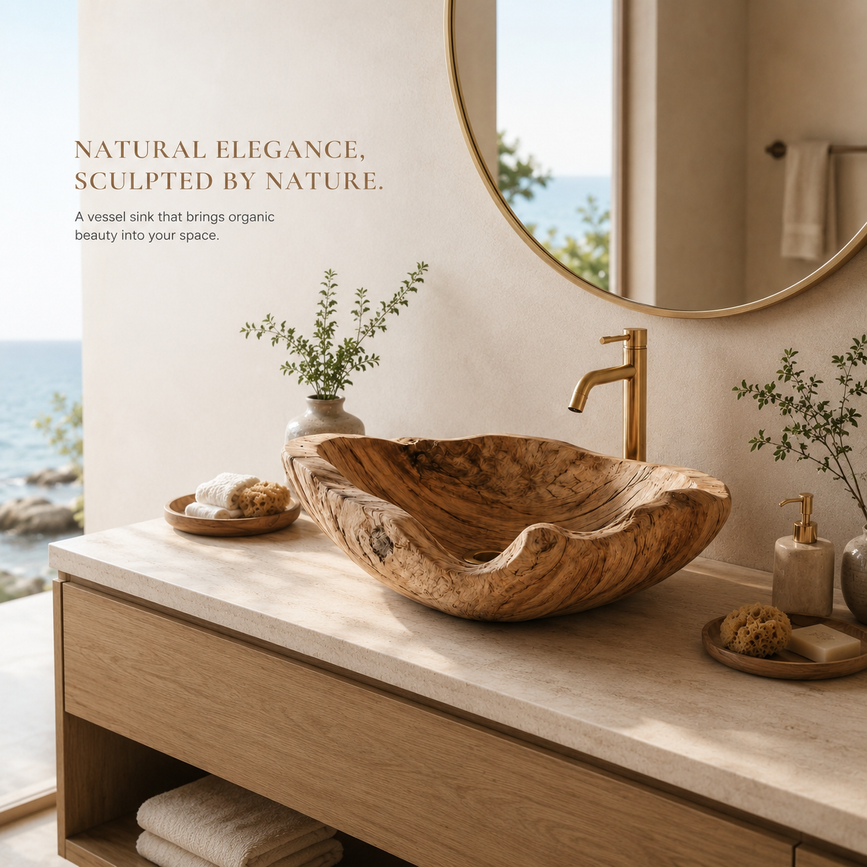 Nolan Warm Stone Vessel Sink - Design 015 - product image 03