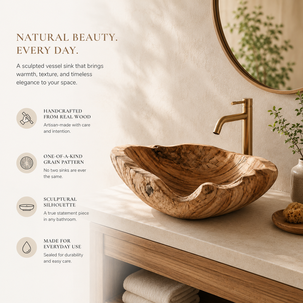 Nolan Warm Stone Vessel Sink - Design 015 - product image 09