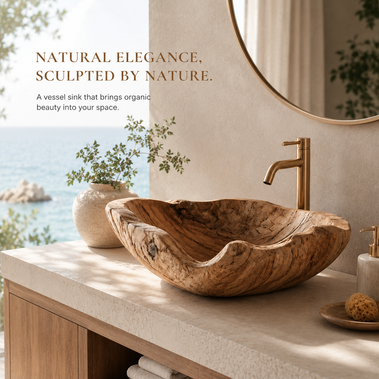 Nolan Warm Stone Vessel Sink - Design 015 - product image 10