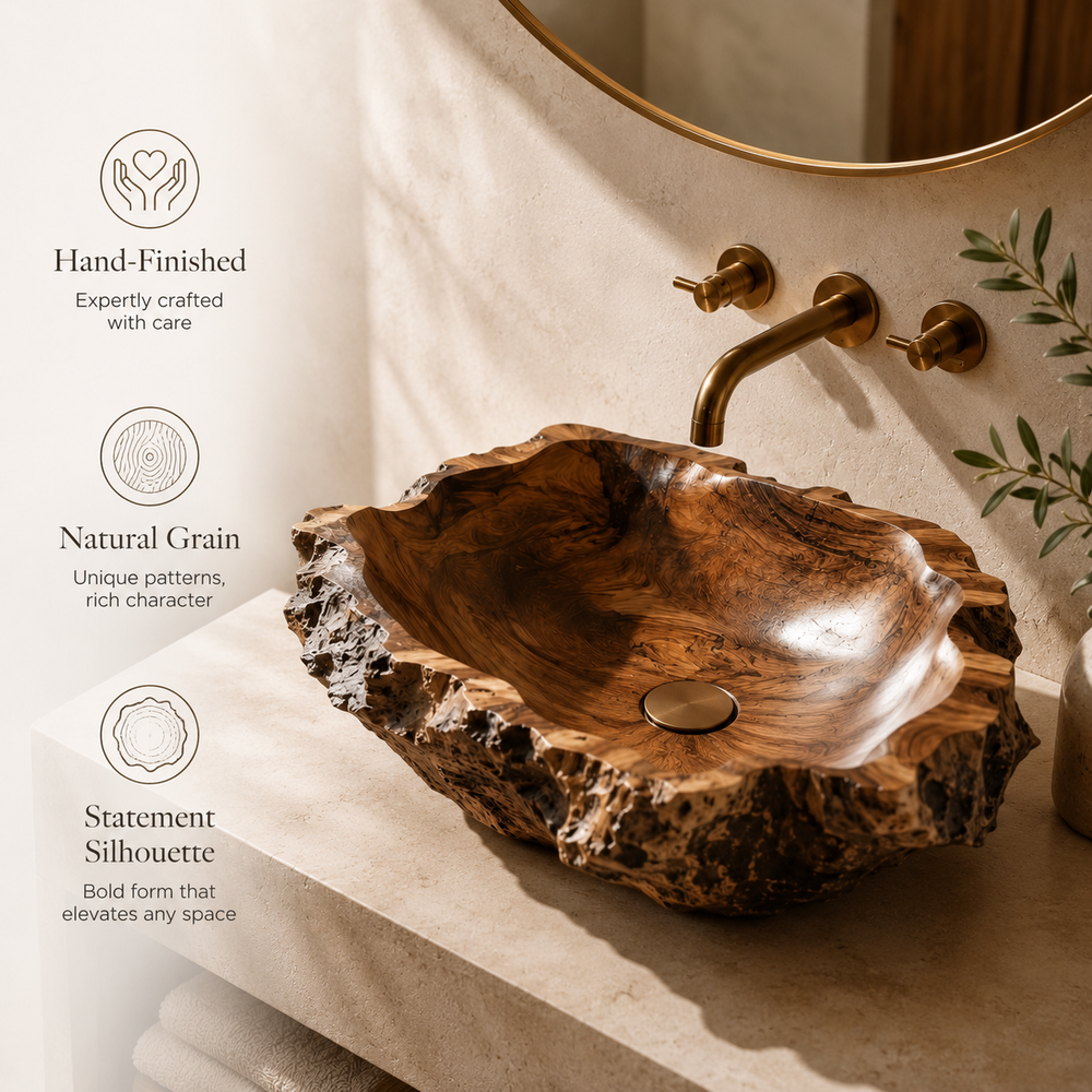 Arden Natural Stone Vessel Sink - Design 017 - product image 09