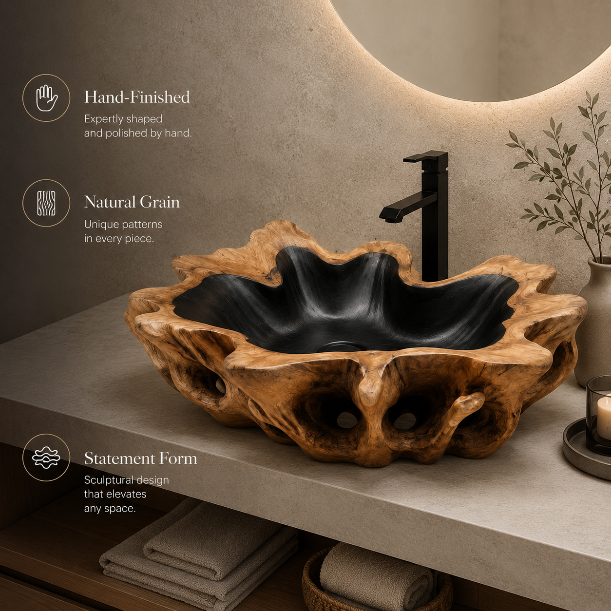 Soren Stone Vanity Vessel Sink - Design 020 - product image 09
