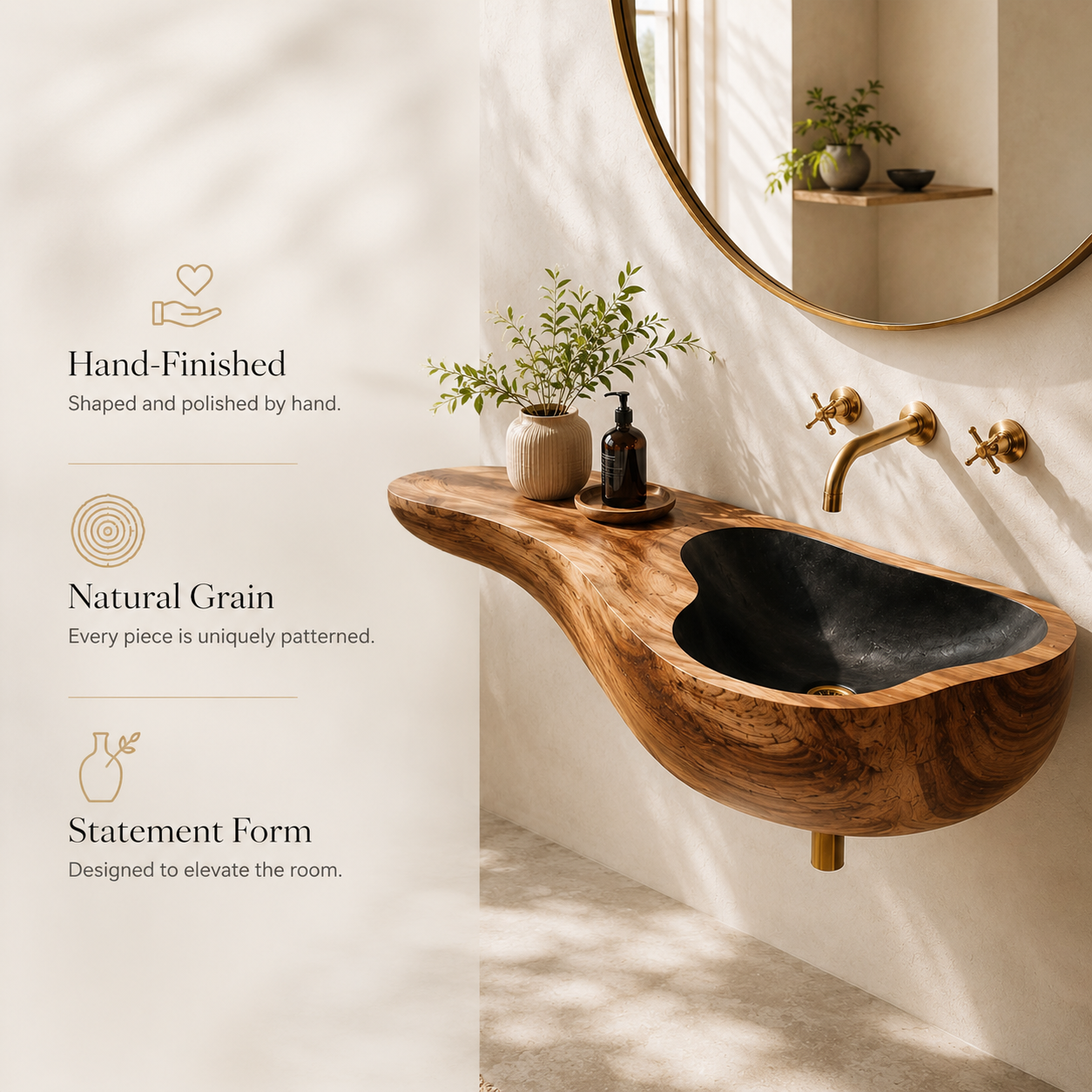 Elara Rounded Bathroom Sink - Design 021 - product image 09