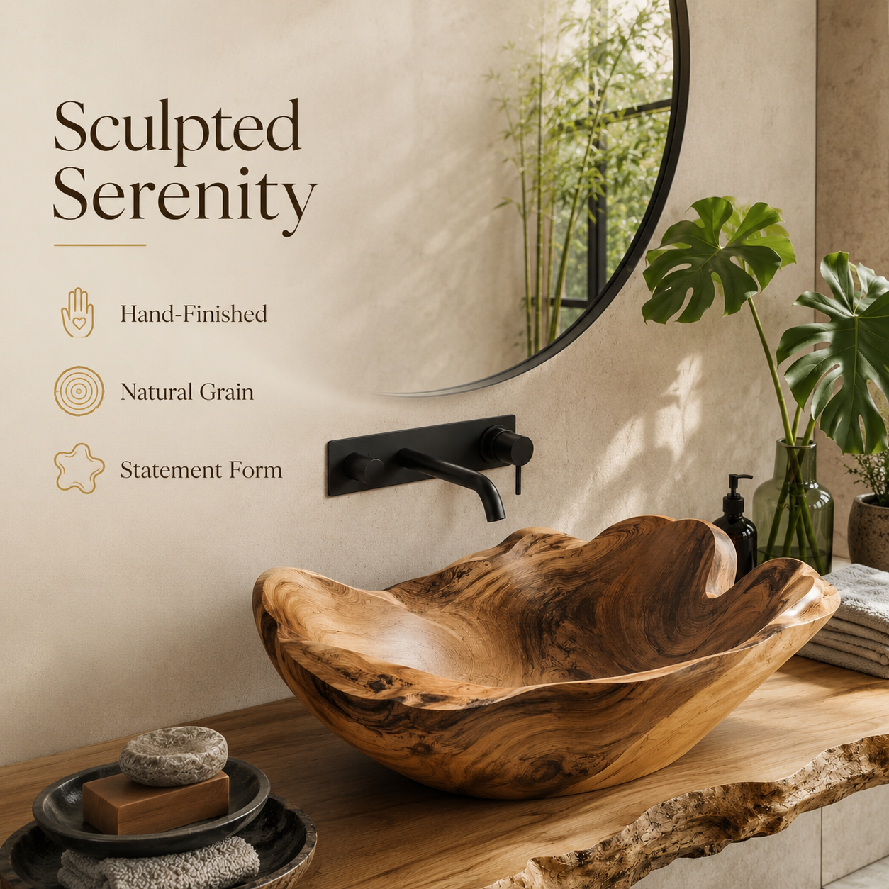 Nolan Warm Stone Vessel Sink - Design 023 - product image 09
