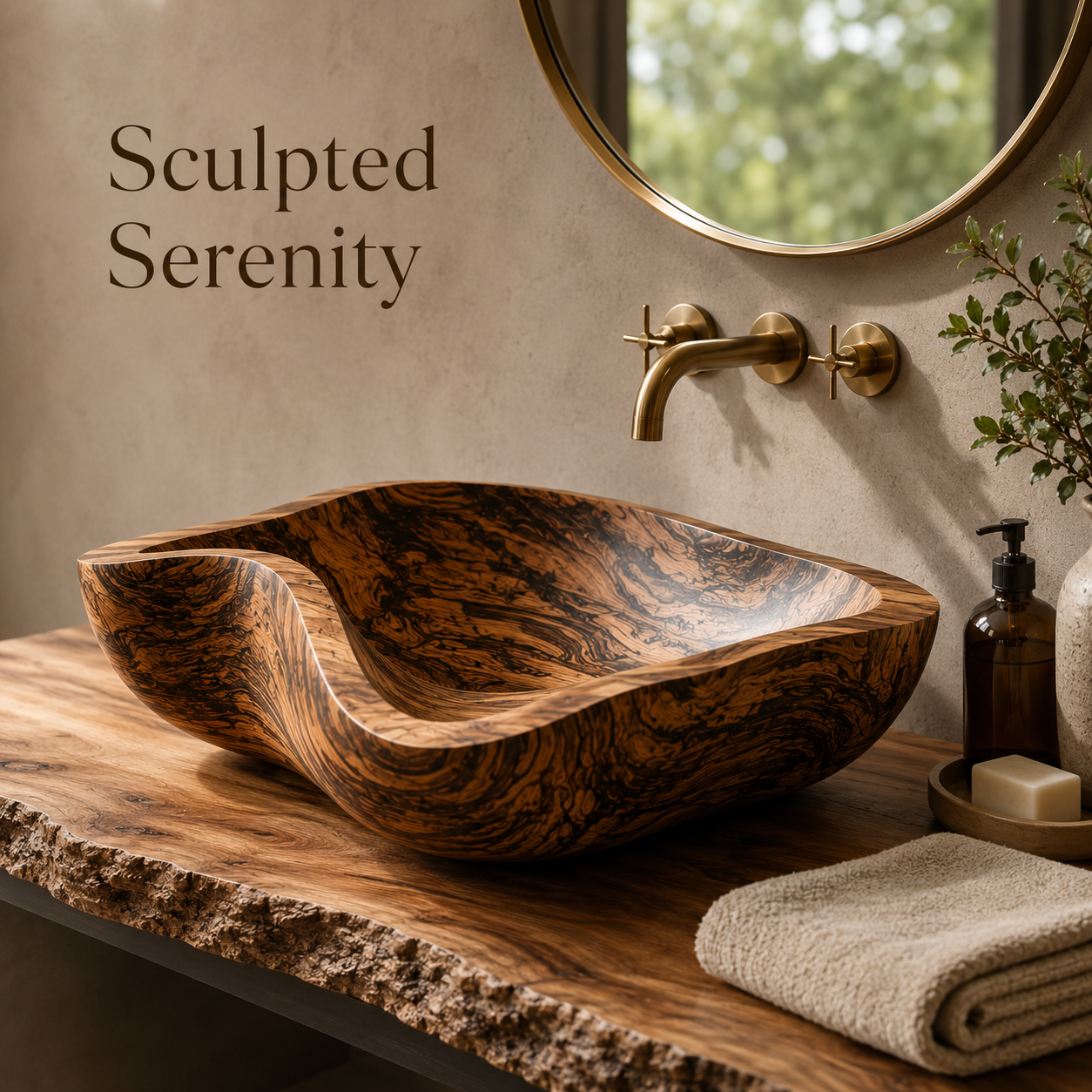 Mira Sculptural Bathroom Vessel Sink - Design 026 - product image 02