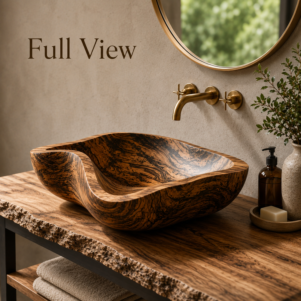 Mira Sculptural Bathroom Vessel Sink - Design 026 - product image 03
