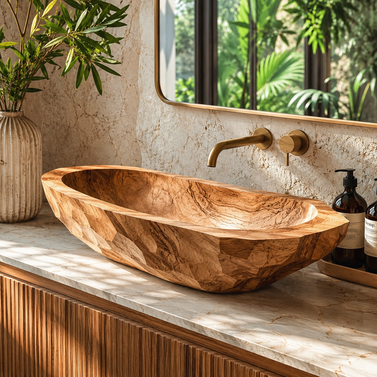 Nolan Warm Stone Vessel Sink - Design 031 - main view