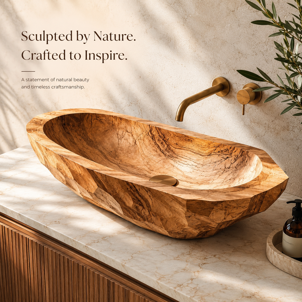 Nolan Warm Stone Vessel Sink - Design 031 - product image 02