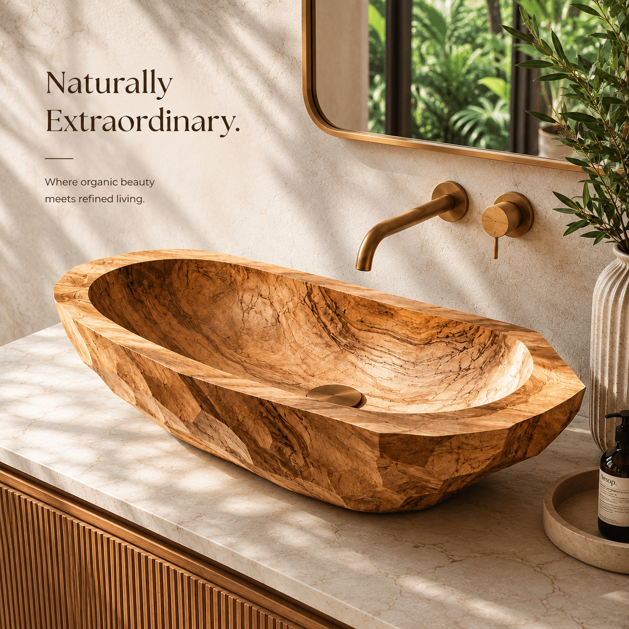 Nolan Warm Stone Vessel Sink - Design 031 - product image 03