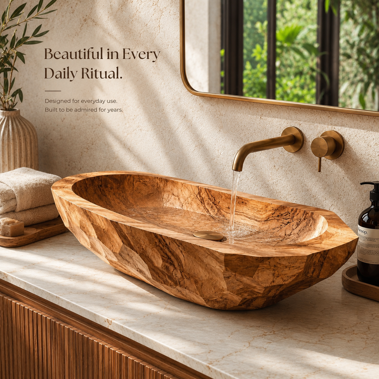 Nolan Warm Stone Vessel Sink - Design 031 - product image 07