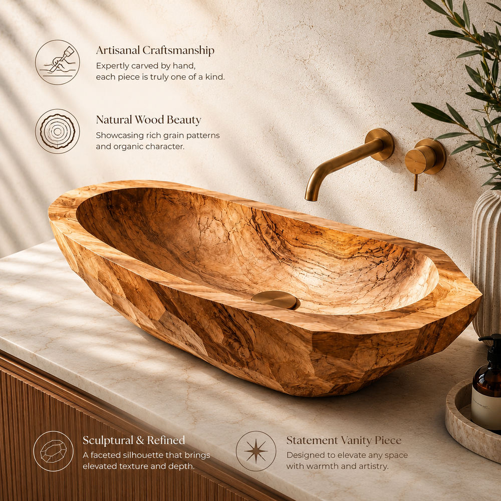 Nolan Warm Stone Vessel Sink - Design 031 - product image 09
