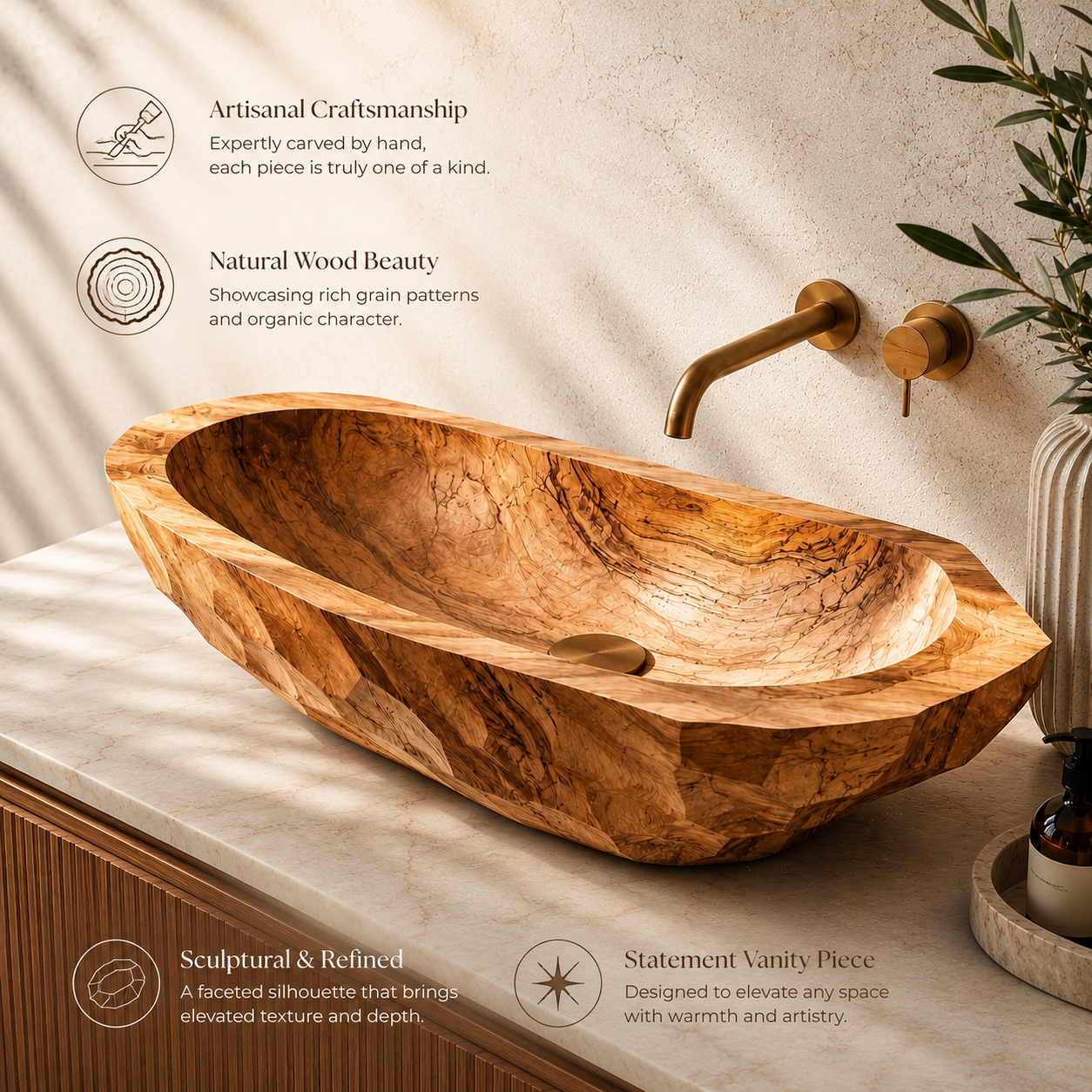 Nolan Warm Stone Vessel Sink - Design 031 - product image 09
