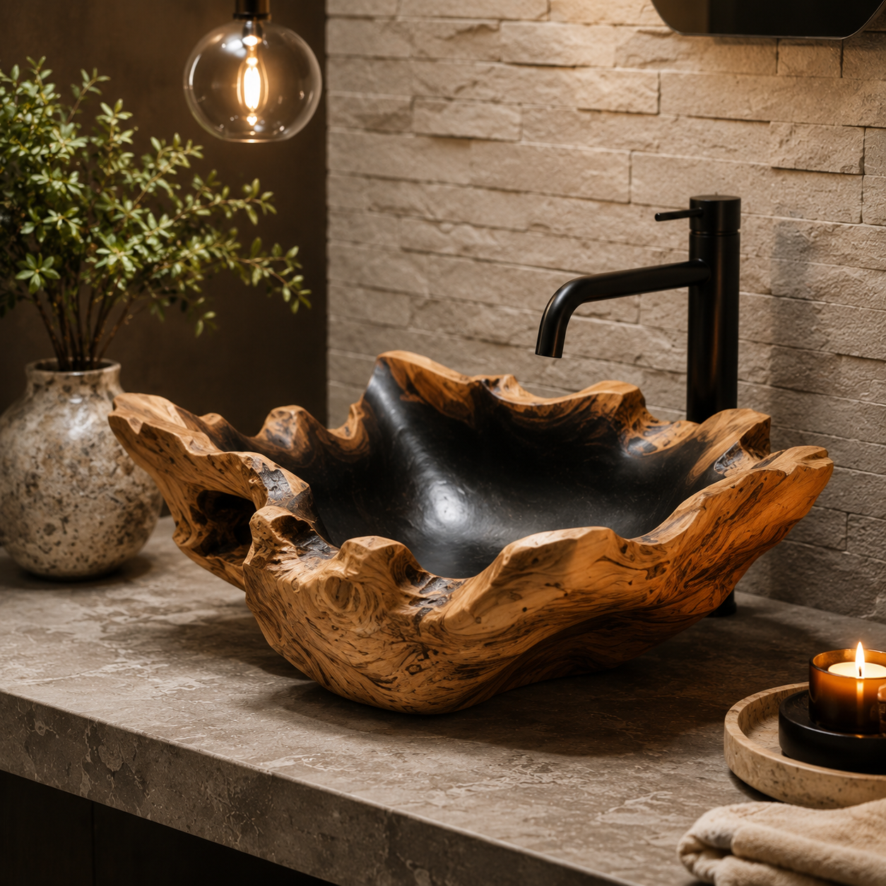 Arden Natural Stone Vessel Sink - Design 033 - main view