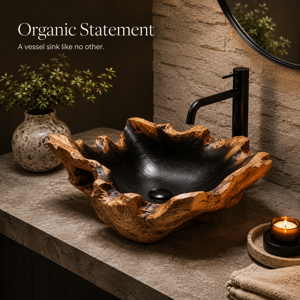 Arden Natural Stone Vessel Sink - Design 033 - product image 03