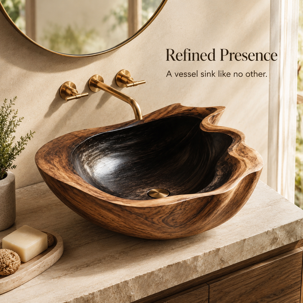 Mira Sculptural Bathroom Vessel Sink - Design 034 - product image 03