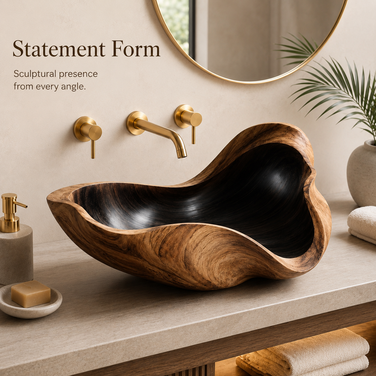 Elara Rounded Bathroom Sink - Design 037 - product image 02