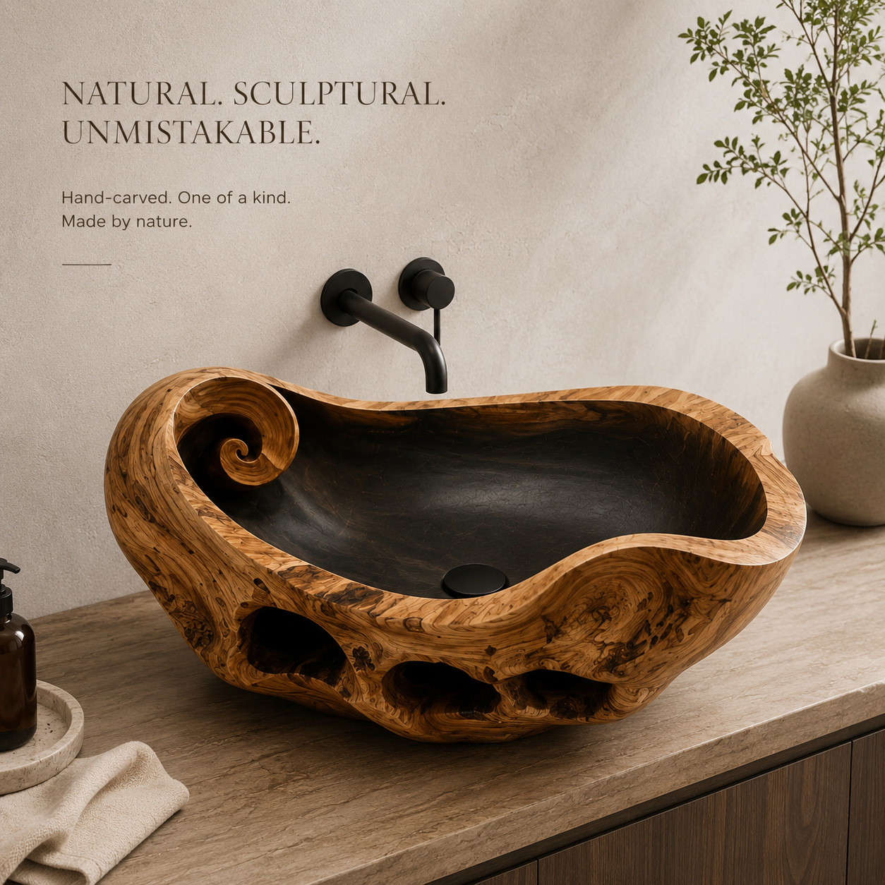 Nolan Warm Stone Vessel Sink - Design 039 - product image 03