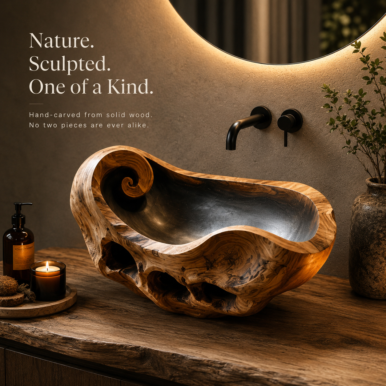 Nolan Warm Stone Vessel Sink - Design 039 - product image 09