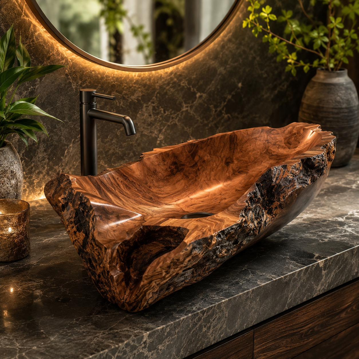 Nolan Warm Stone Vessel Sink - Design 047 - main view