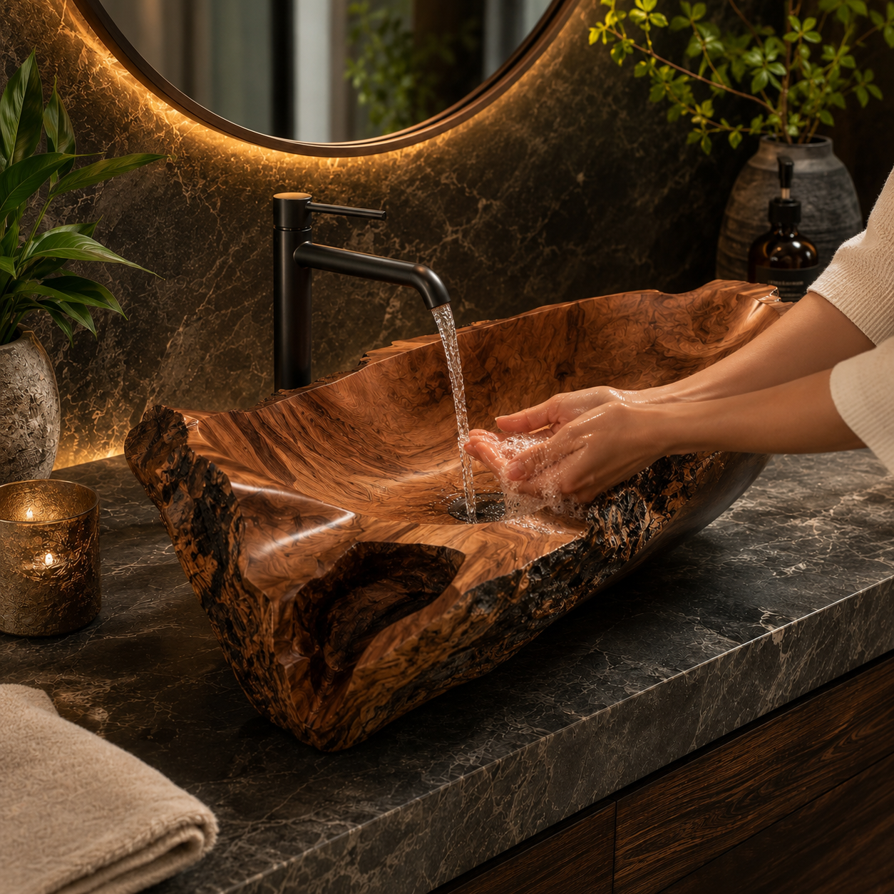 Nolan Warm Stone Vessel Sink - Design 047 - product image 07