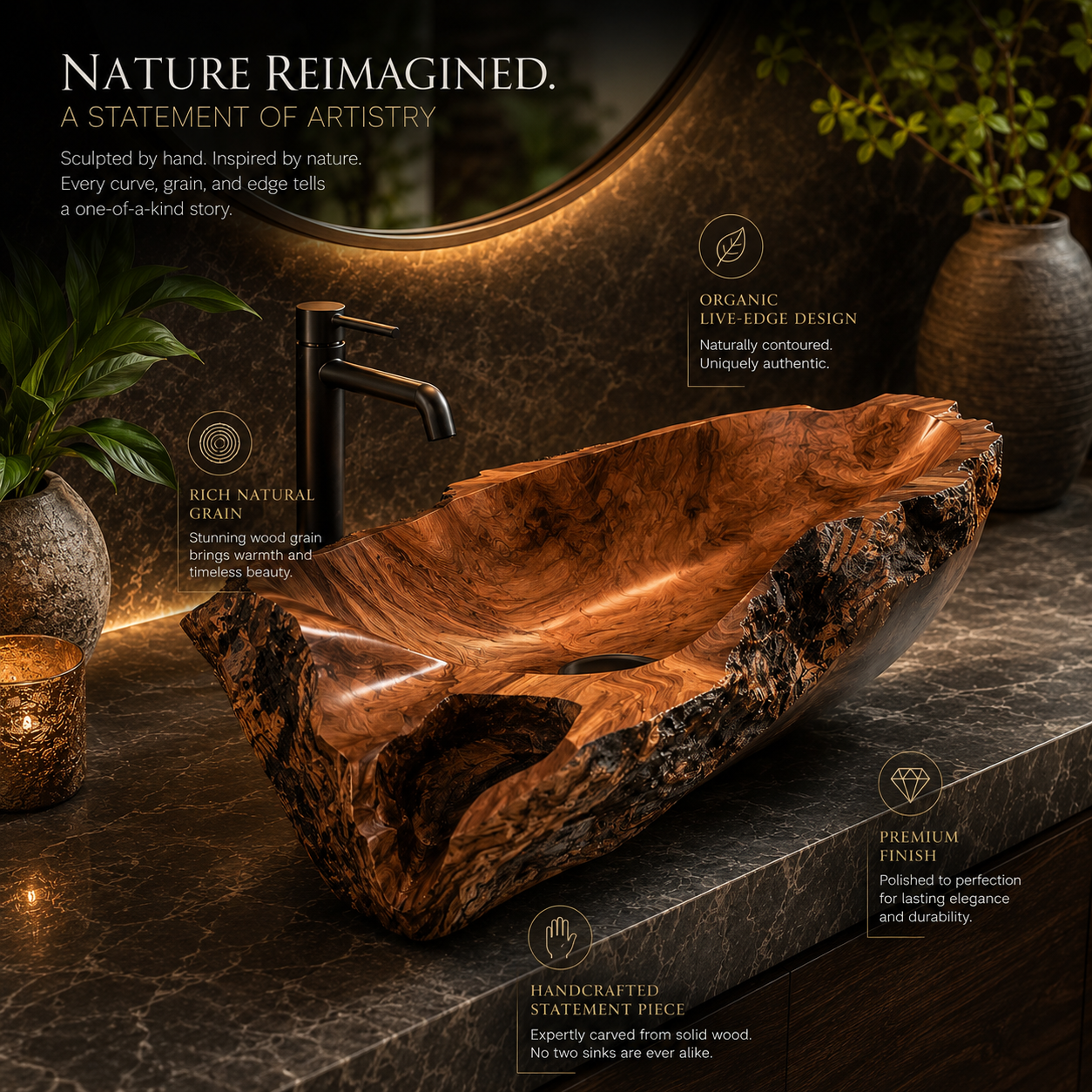 Nolan Warm Stone Vessel Sink - Design 047 - product image 09