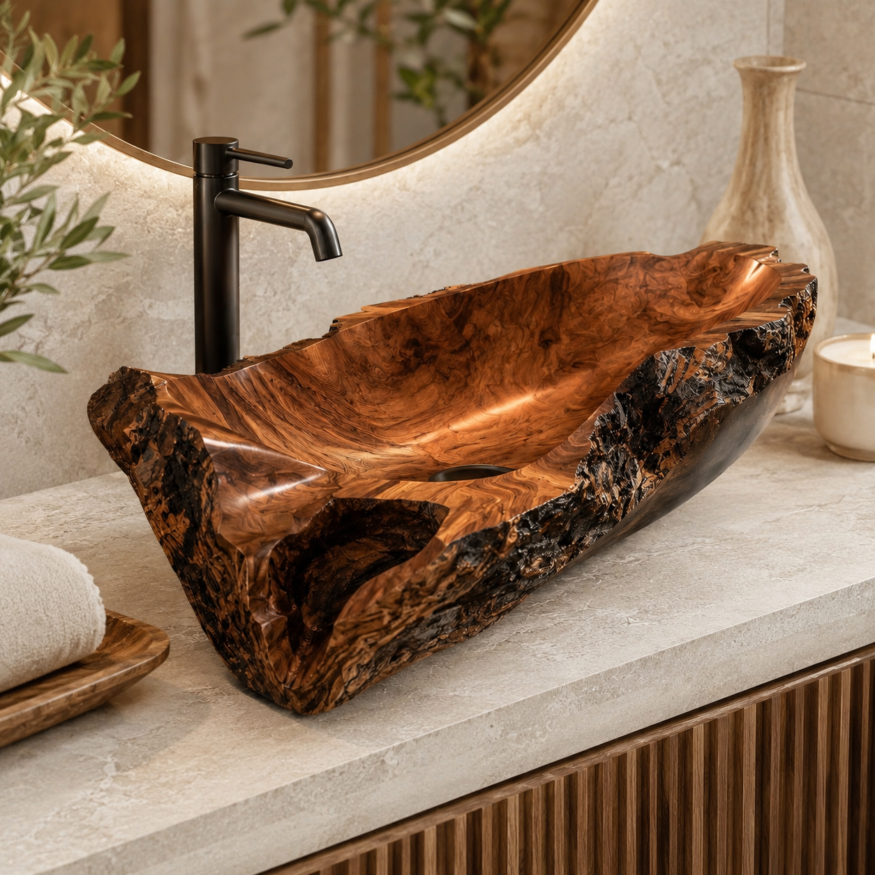 Nolan Warm Stone Vessel Sink - Design 047 - product image 10