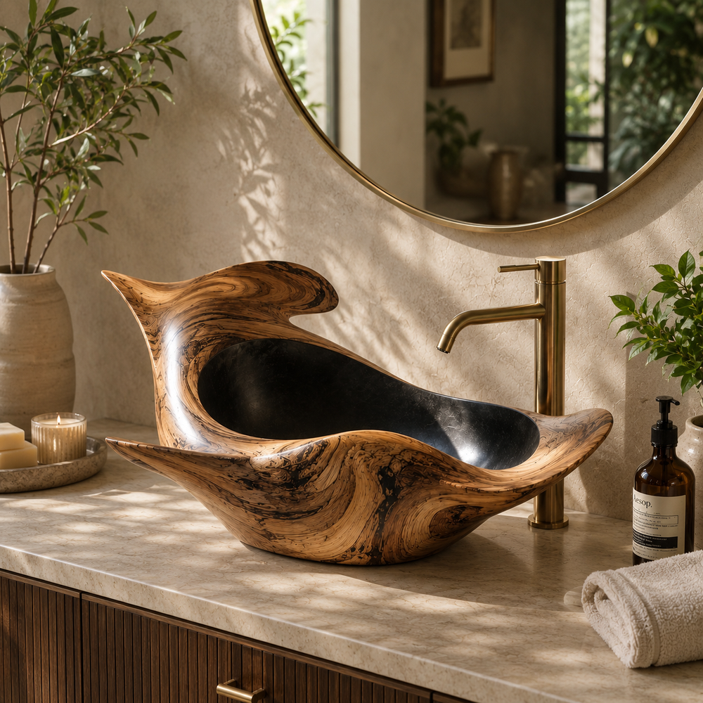Nolan Warm Stone Vessel Sink - Design 055 - product image 02