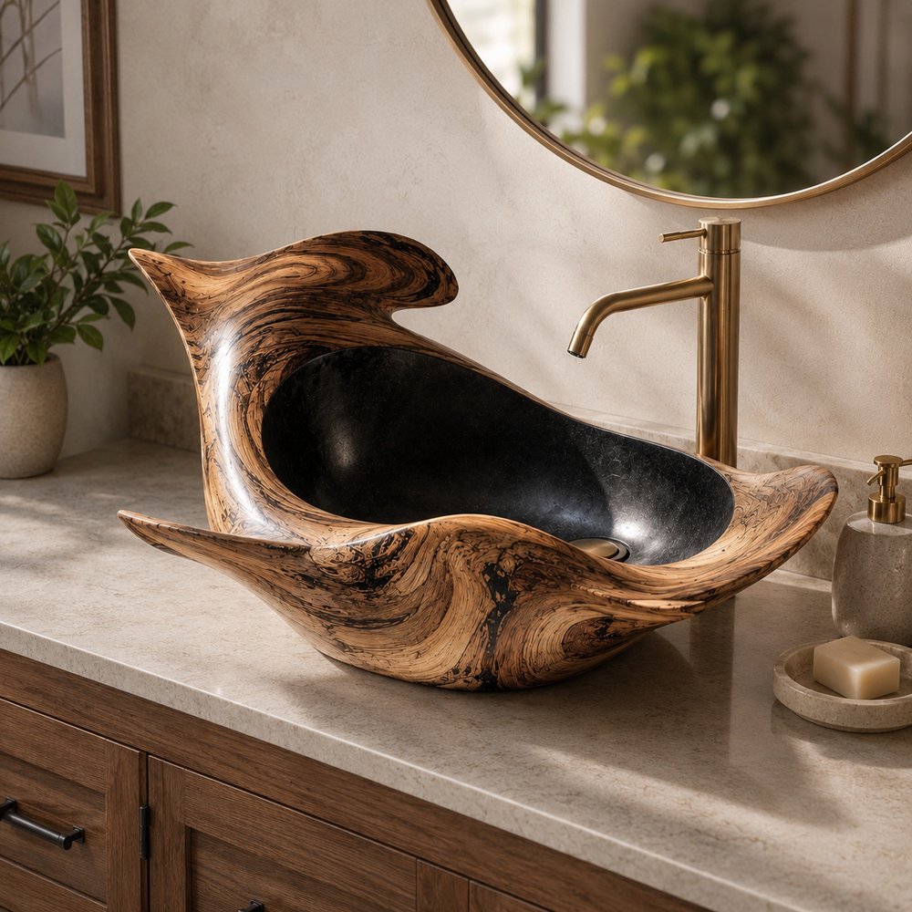 Nolan Warm Stone Vessel Sink - Design 055 - product image 03