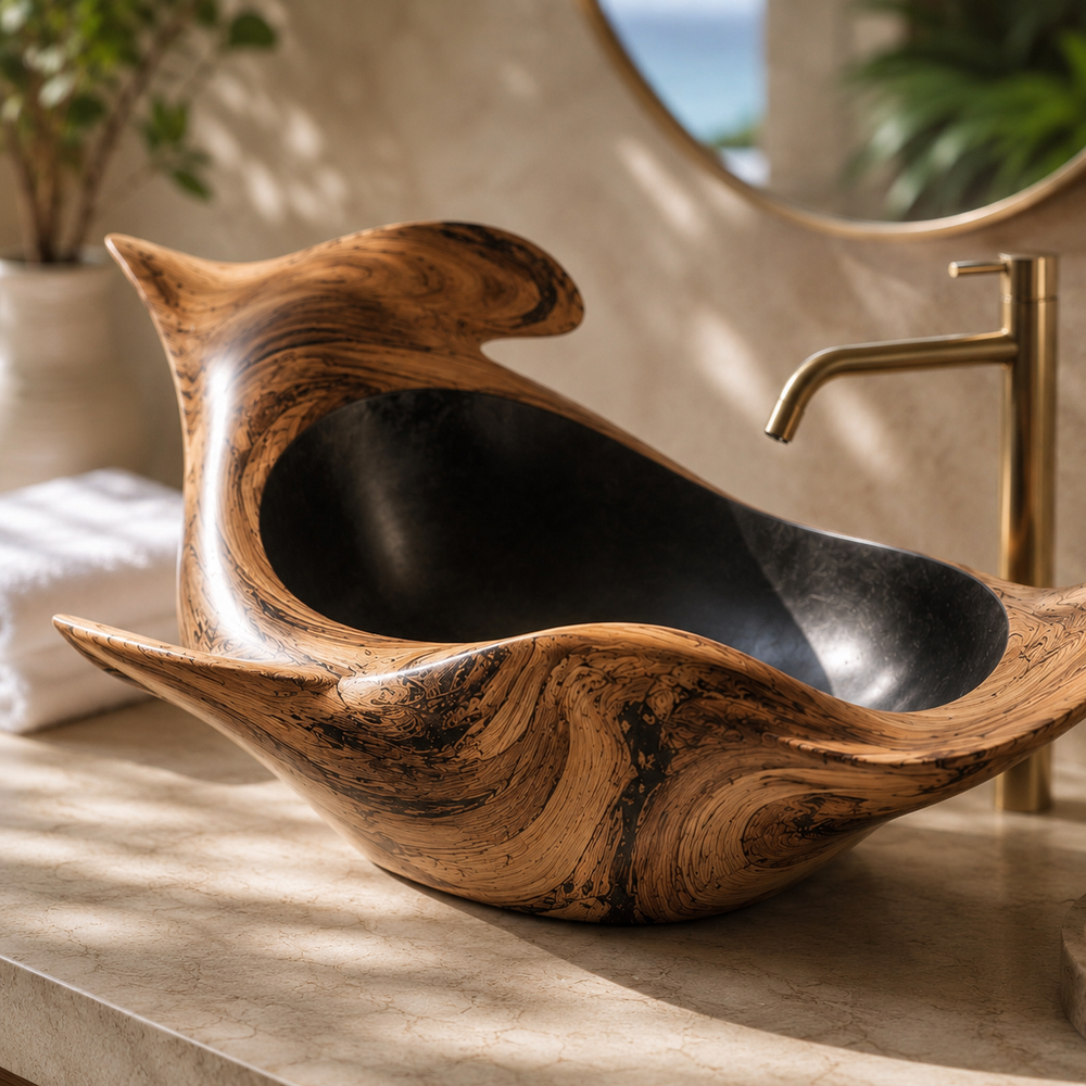 Nolan Warm Stone Vessel Sink - Design 055 - product image 05