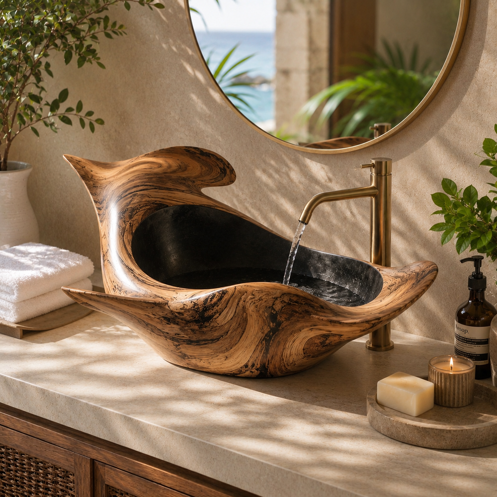 Nolan Warm Stone Vessel Sink - Design 055 - product image 07
