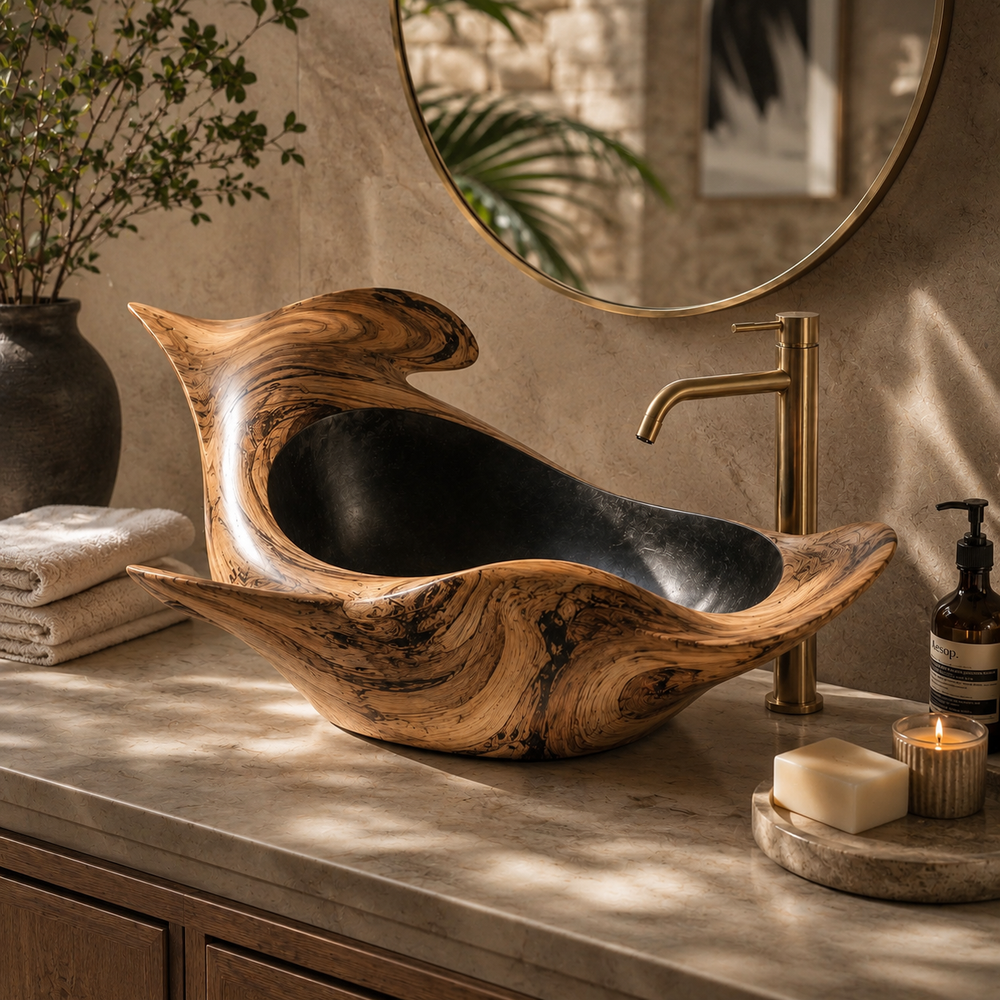 Nolan Warm Stone Vessel Sink - Design 055 - product image 09