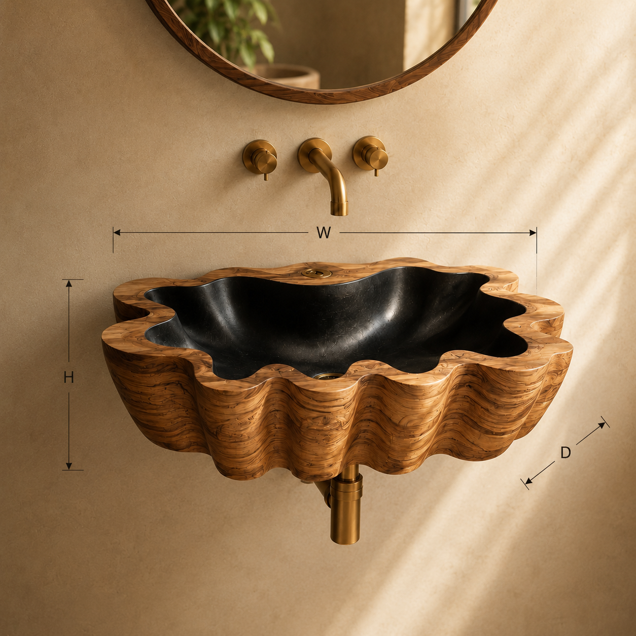 Elara Rounded Bathroom Sink - Design 077 - product image 08