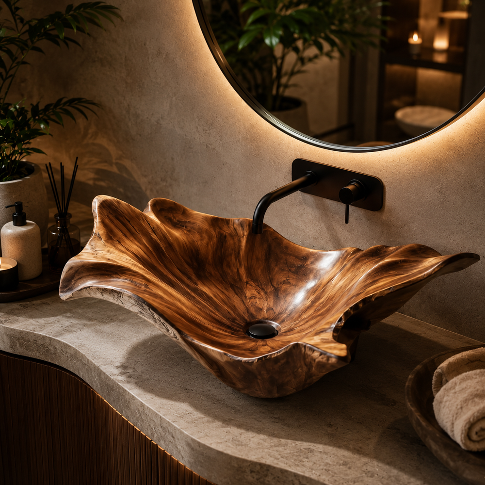 Nolan Warm Stone Vessel Sink - Design 103 - product image 09